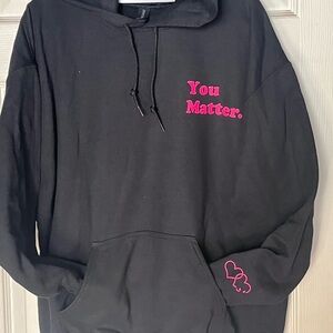 Black Hoodie with Pink Accents